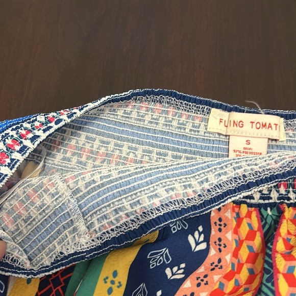 Flying Tomato Multicolour Boho Striped Smocked Off The Shoulders Top - Picture 13 of 14